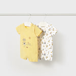 Set of 2 short newborn rompers Ref.  25-01707-010