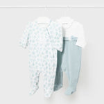 Set of 2 long Better Cotton newborn rompers Ref.  24-01709-088