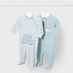 Set of 2 long Better Cotton newborn rompers Ref.  24-01726-041