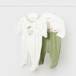 Set of 2 long Better Cotton newborn rompers Ref.  24-01709-087