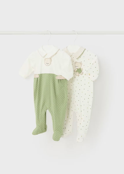 Set of 2 long Better Cotton newborn rompers Ref.  24-01725-010