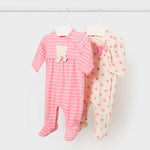 Set of 2 long Better Cotton newborn rompers Ref. 24-01711-073