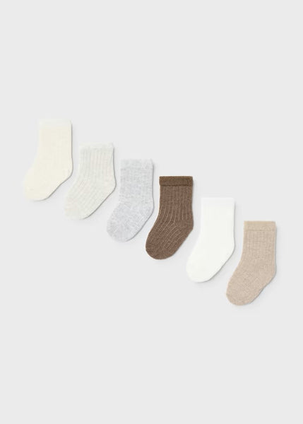 Set of 6 newborn organic cotton socks Ref.  13-09655-083