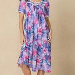 Floral Satin Ballet Nightgown(short) 6030