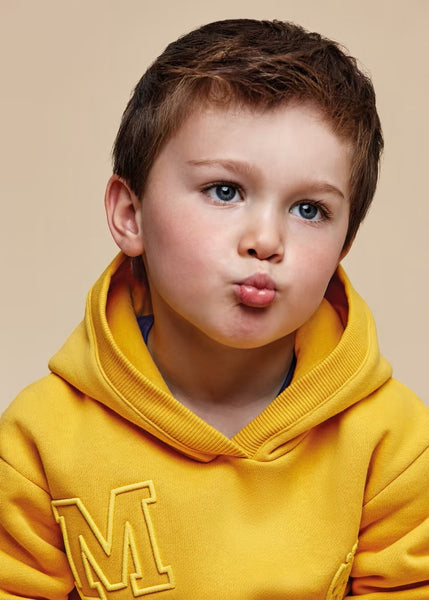 Boy's matching embroidered sweatshirt Ref.  13-04423-020/Better Cotton boy's denim shirt Ref.  13-04112-065