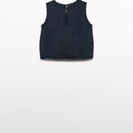 embroidered top for girls/Printed culottes for girls26-5177-93/5280-01