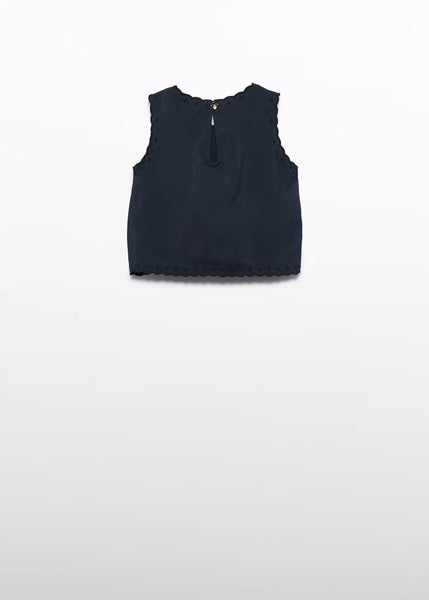 embroidered top for girls/Printed culottes for girls26-5177-93/5280-01