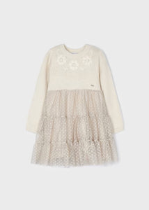 Girl's combined tricot and tulle dress Ref.  13-04912-059