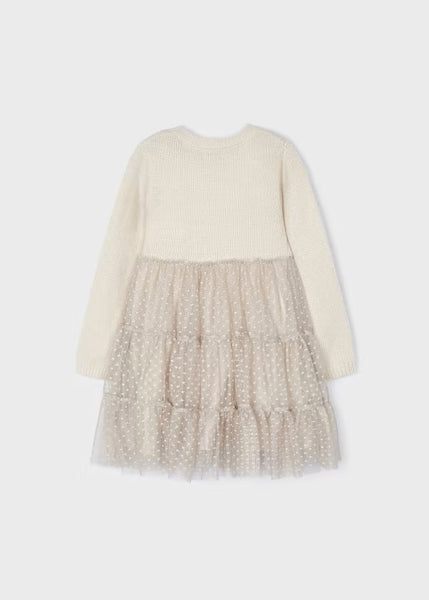 Girl's combined tricot and tulle dress Ref.  13-04912-059