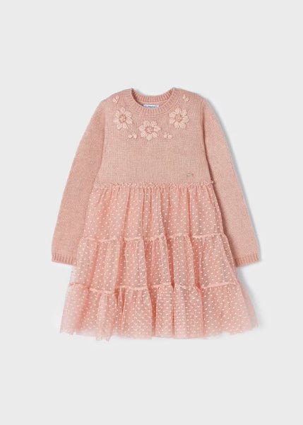 Girl's combined tricot and tulle dress Ref.  13-04912-062