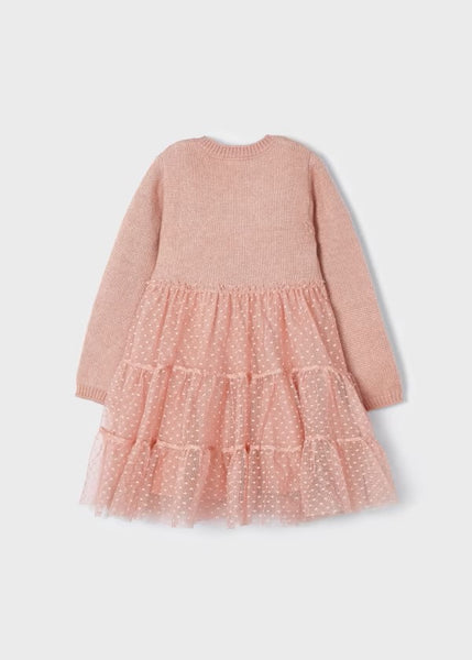 Girl's combined tricot and tulle dress Ref.  13-04912-062