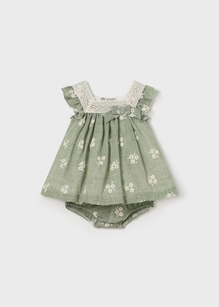 Newborn embroidered diaper cover dress Ref.  24-01827-036