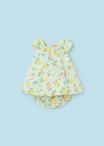 Newborn satin printed diaper cover dress Ref.  24-01834-072