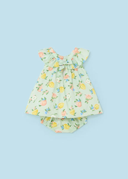 Newborn satin printed diaper cover dress Ref.  24-01834-072