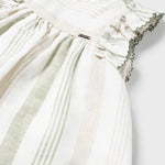 فستان رضيع بغطاء حفاض من الكتان الأوروبي مخطط، تصميم Ref. 24-01829-060