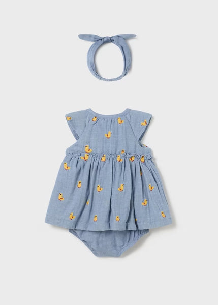 Better Cotton Newborn Dress with Diaper Cover and Headband Ref.  24-01806-030