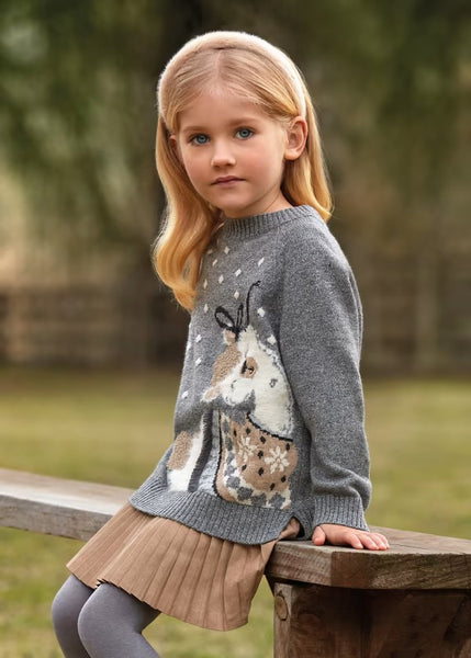Girl's intarsia sweater dress Ref.  13-04923-089