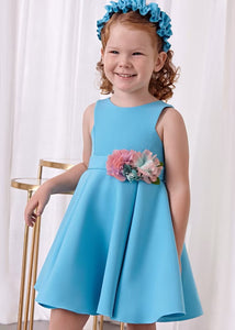 Girl's Floral Appliqué Crepe Dress Ref.  24-05062-046