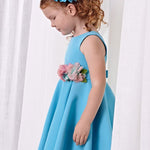 Girl's Floral Appliqué Crepe Dress Ref.  24-05062-046