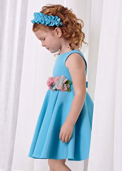 Girl's Floral Appliqué Crepe Dress Ref.  24-05062-046