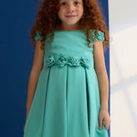 crepe dress with floral detail for girls   26-05031-61