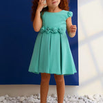 crepe dress with floral detail for girls   26-05031-61