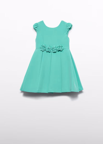 crepe dress with floral detail for girls   26-05031-61
