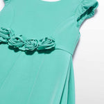 crepe dress with floral detail for girls   26-05031-61