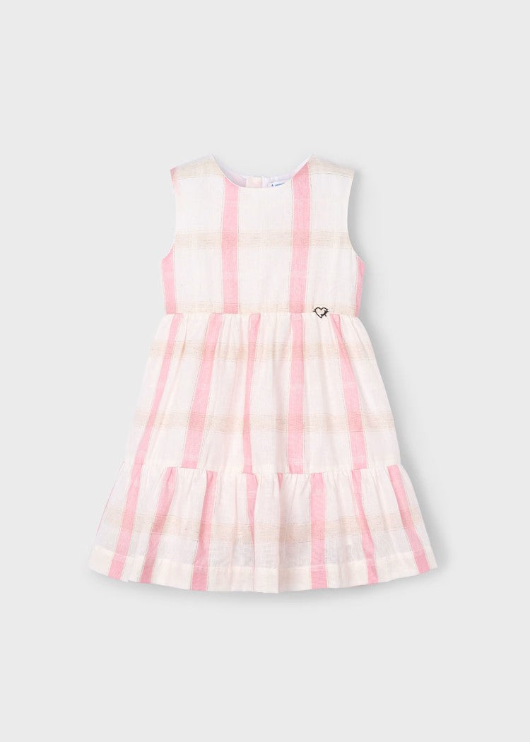 Girl's checked linen dress Ref.  25-03922-028
