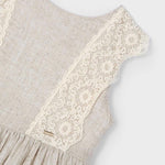 Girl's dress with embroidered linen detail Ref.  25-03910-031