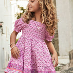 Girl Printed Smocked Border Dress Ref. 25-3932-025