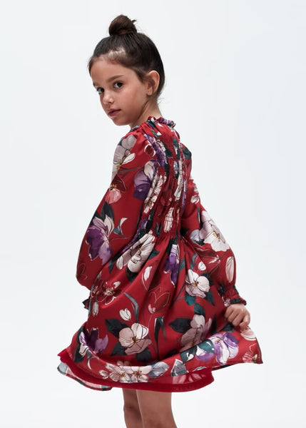 Girl's smock-knit printed dress Ref.  13-07955-090