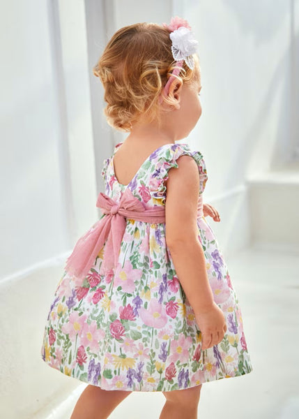 Flower dress with baby tulle sash Ref.  24-01902-047