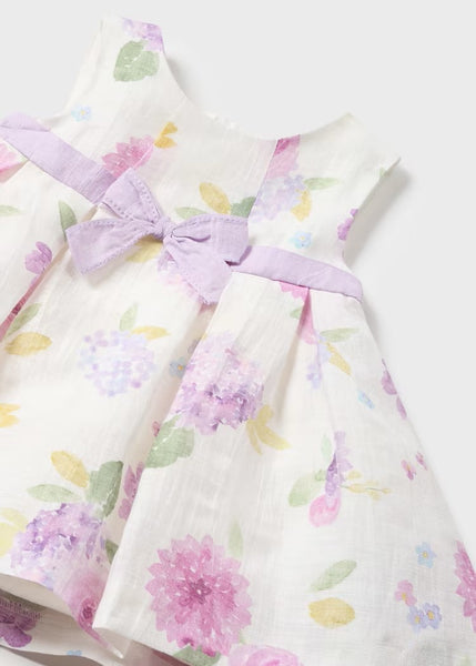 Newborn European linen flower dress Ref.  24-01819-046