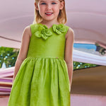Girl's linen embossed flower dress Ref.  24-03916-015