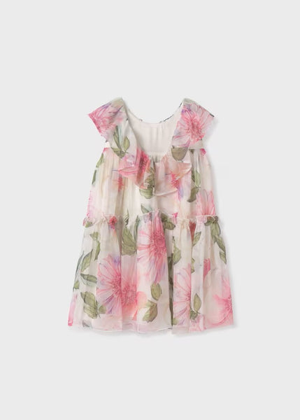 Girl's Flower Print Chiffon Dress Ref.  24-05051-002