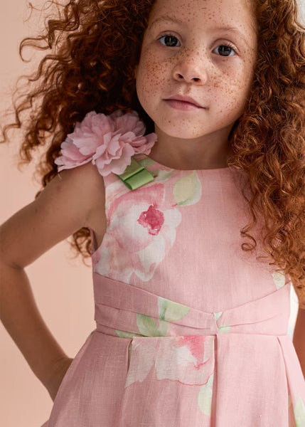 Printed linen dress for girls Ref.  26-5033-6