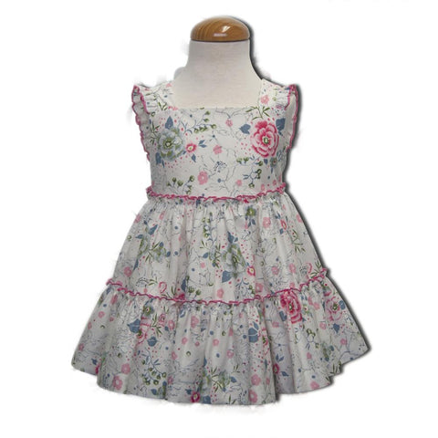 Girl's strappy dress ANAVIG flower print ruffles [0]Girl's strappy dress ANAVIG flower print ruffles [1] GIRL'S STRAPPY DRESS ANAVIG FLOWER PRINT RUFFLES 1641