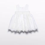 Embroidered organza dress with waistband and applied flowers 26-5008-3