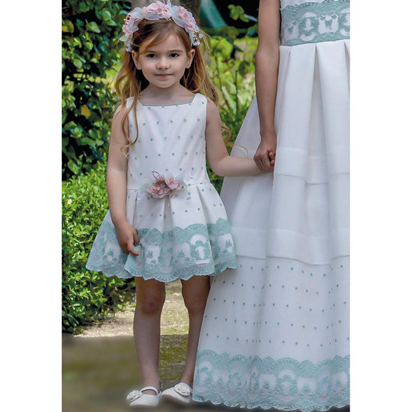 CEREMONY AND ARRAS DRESS FOR GIRL ANAVIG EMBROIDERED JADE 1603