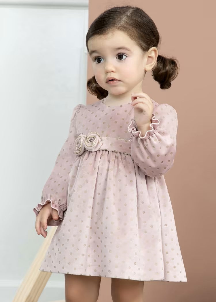 Baby Polka Dot Velvet Dress Ref.  13-05506-072