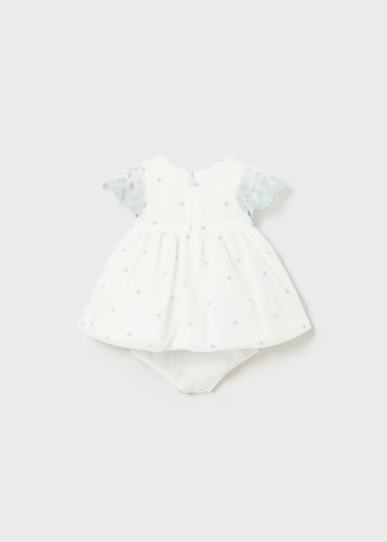 Embroidered tulle dress with newborn diaper cover Ref.  24-01826-055