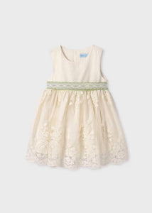 Baby Embroidered Jacquard Tulle Dress Ref. 24-05004-057