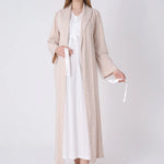 Maternity Nightgown and Robe Set – Postpartum Set, Leaf Pattern Robe and Lace Cotton Viscose Nightgown - 2321