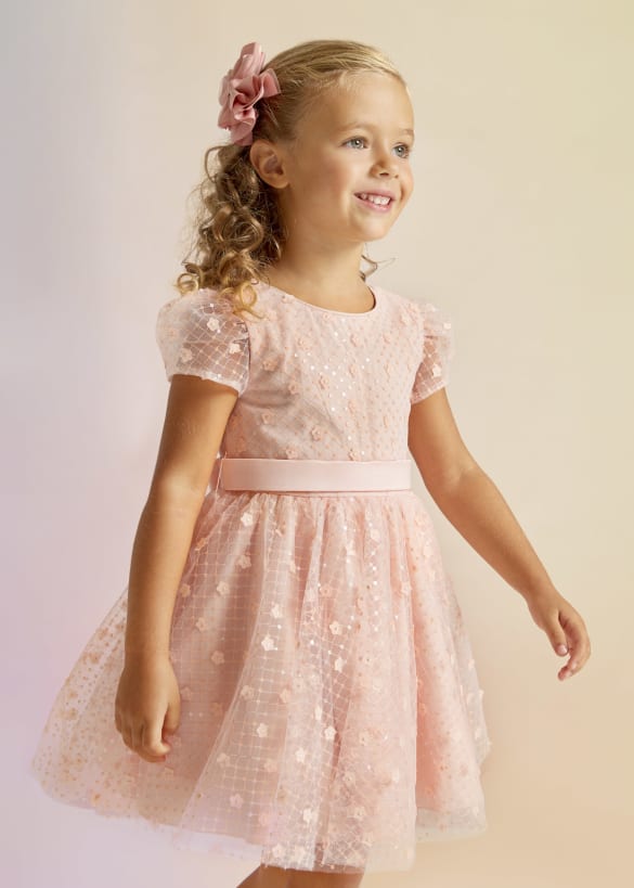 Sequined Tulle Dress For Girl Ref. 23-05023-043