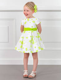 GIRL'S WHITE & LIME DRESS 5031-40