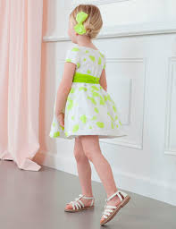 GIRL'S WHITE & LIME DRESS 5031-40