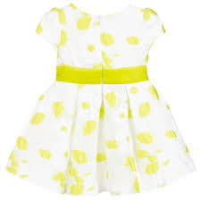 GIRL'S WHITE & LIME DRESS 5031-40