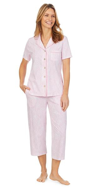 Pink Paisley Soft Jersey Knits Capri Pj 91950