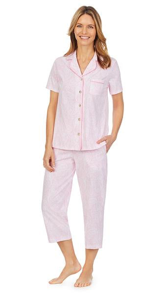 Pink Paisley Soft Jersey Knits Capri Pj 91950